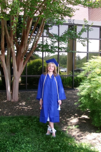 Julia outside in regalia