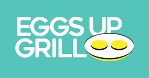 Eggs Up Grill Text with an egg for the logo