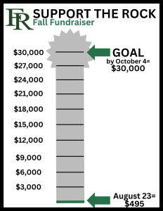 Fall Fundraising meter. $30,000 goal. $495 as of August 23