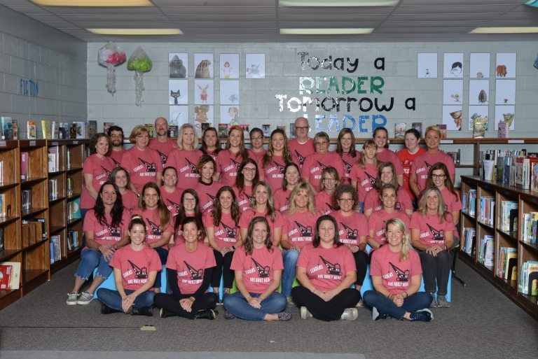 Staff photo in the library