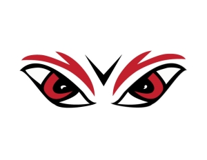 Graphic with red eyes 