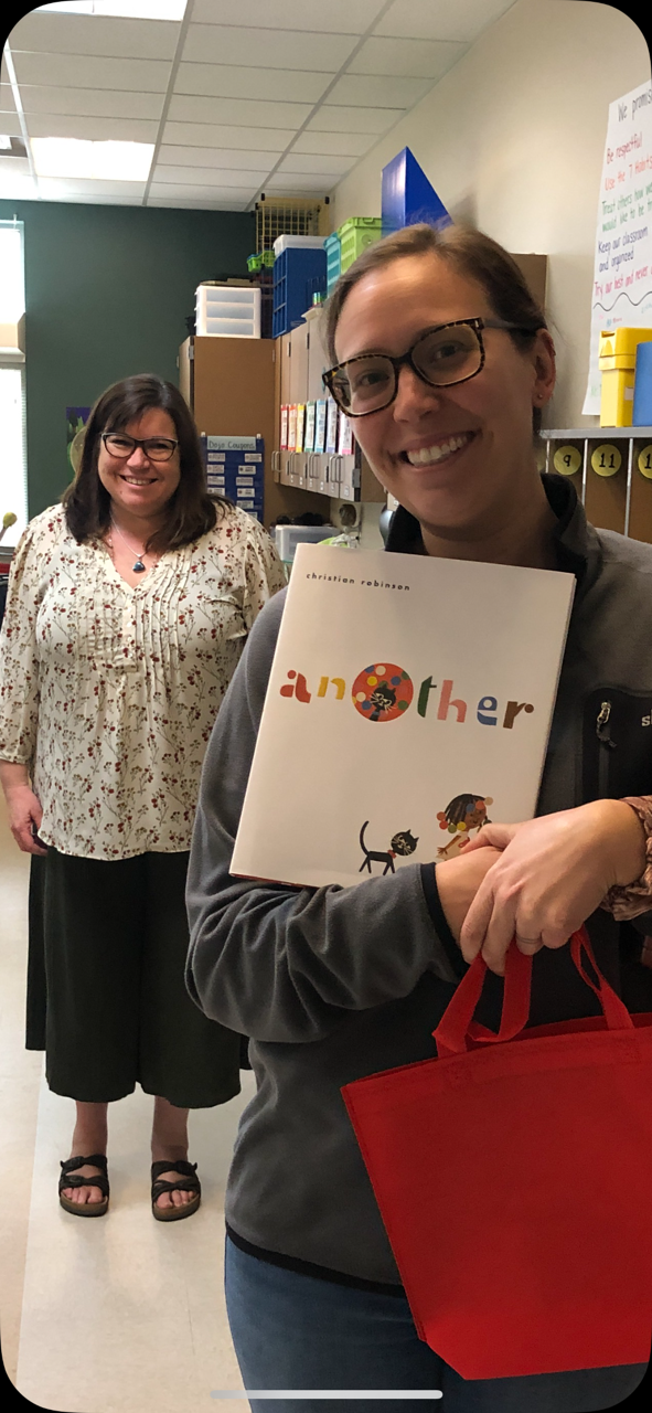 Ms. Jeffries with Ms. Pratt when Ms. Jeffries won Teacher of the Year