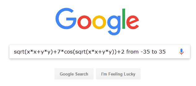 Google equation search sample