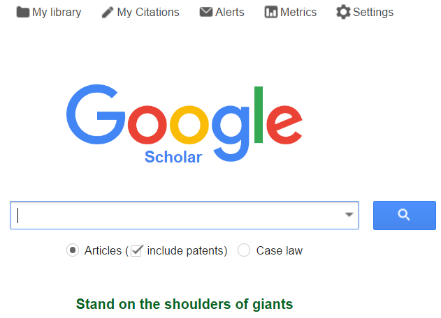 Google Scholar screen sample