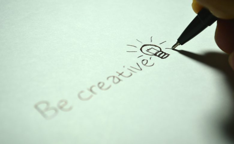 Handwritten Message: Be Creative