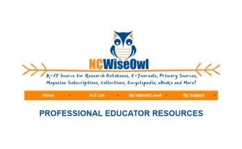 NCWiseOwl logo with Professional Educator Resources Heading