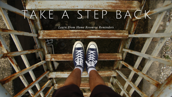 Person standing on stairs with title "Take a Step Back"