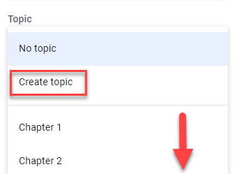 Choose or Create a Topic in the Topic Menu