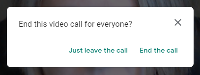 End Video Call for Everyone?