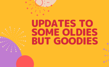 Blog Banner with text "updates to some oldies but goodies"