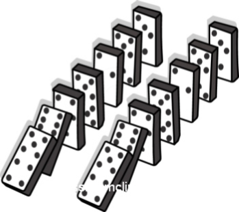 Photo of falling dominoes