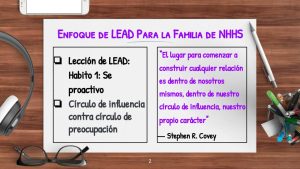 image of school supplies with text Enfoque de LEAD Para la Familia de NHHS Lección de LEAD: Habito 1: Se proactivo Ten la libertad de escoger “Entre el estímulo y la respuesta está nuestro mayor poder: la libertad de elegir” ― Stephen R. Covey