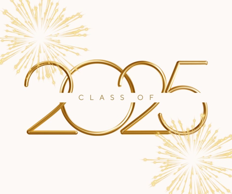 image of firecrackers and text class of 2025