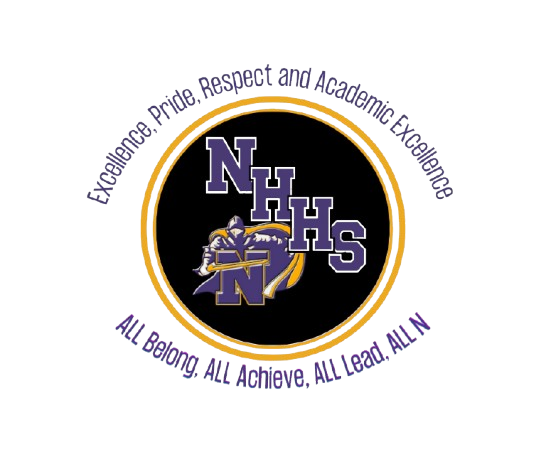 image of the knights logo with text Excellence… Pride… Respect and Academic Excellence! and All belong, all achieve all lead all N