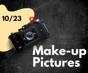 image of a camera with text 10/23 make up pictures