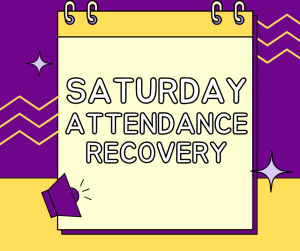 Image of a sign with Saturday Attendance Recovery