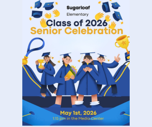 image of students graduating with text class of 2026 Senior Celebration May 1st 2026