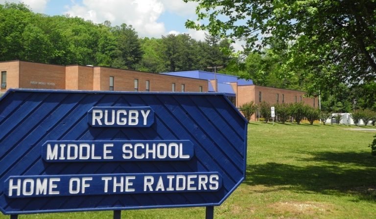 Rugby Middle School and sign