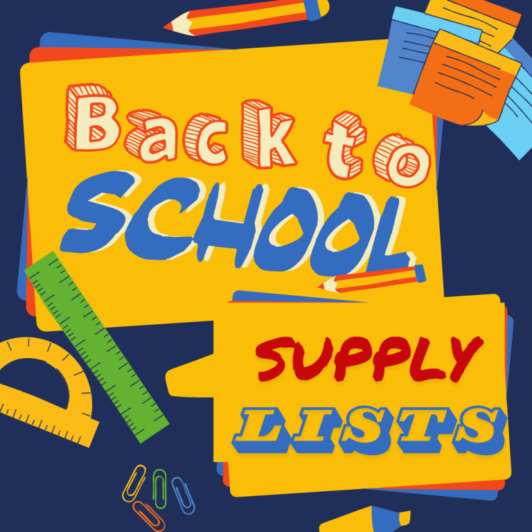 Back to school 2025-2026 supply lists