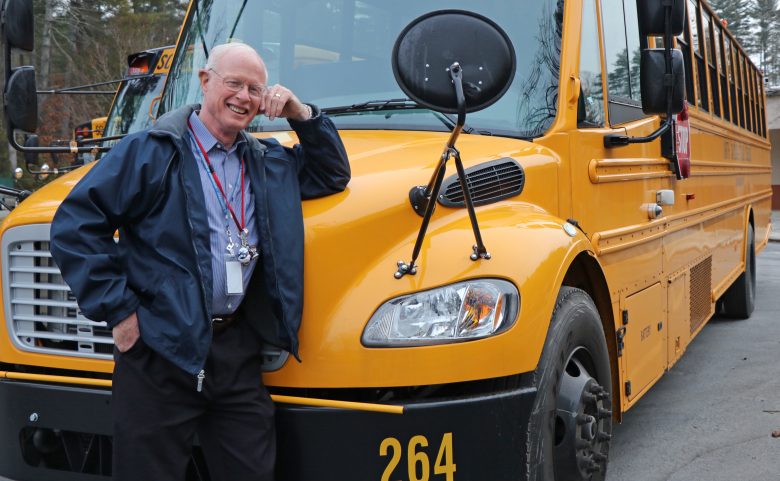 Chuck Evans with school bus