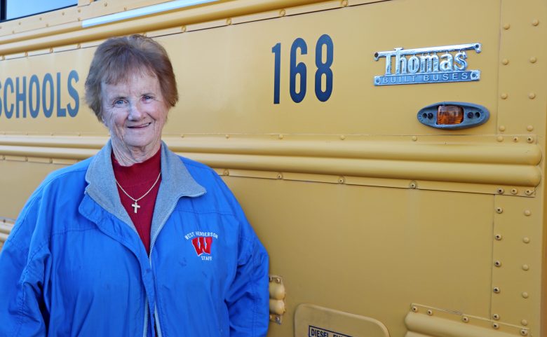 Doris Bencivenga by her bus