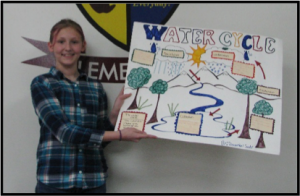 Student with poster
