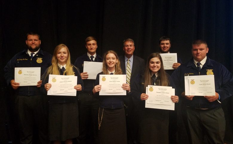 Students from North and West with their FFA State Degrees.