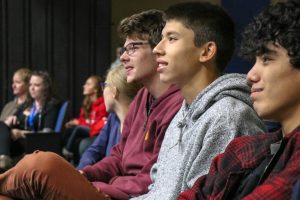 West students watch and listen to Nat Zegree