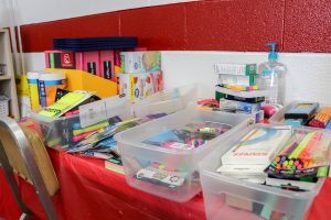 School supply donations collected.