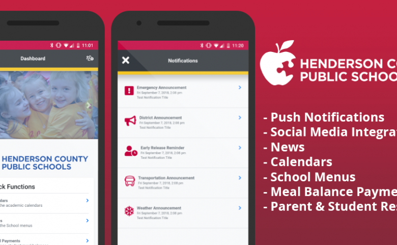 Image of HCPS Mobile app on phone.