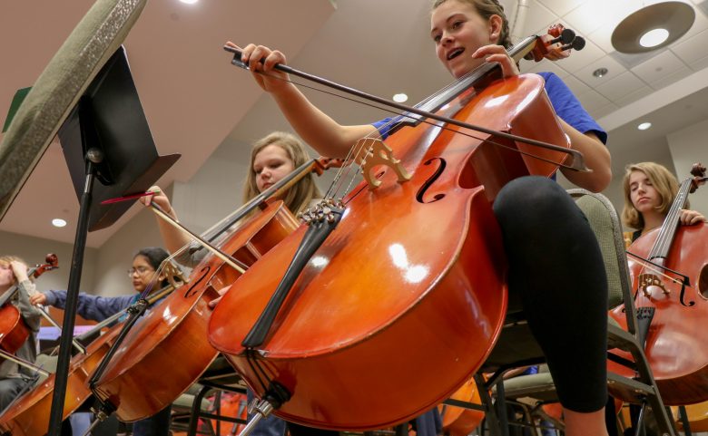 Students playing cello