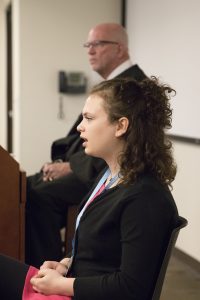 student at witness bench