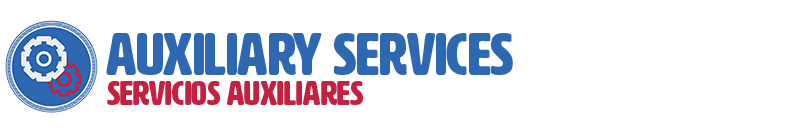 header graphic for "Auxiliary Services/Servicios auxiliares" section