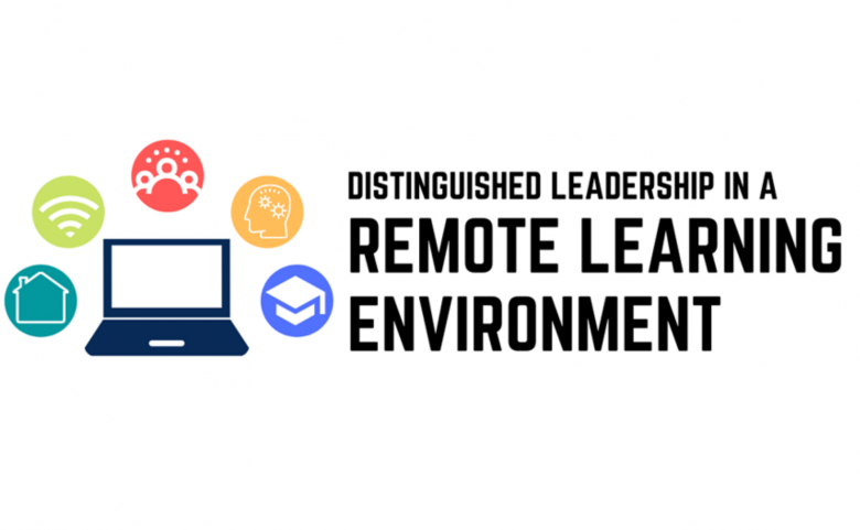 "Distinguished leadership in a remote learning environment" logo