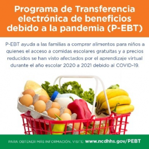 graphic from NCDHHS detailing the PEBT benefits in Spanish