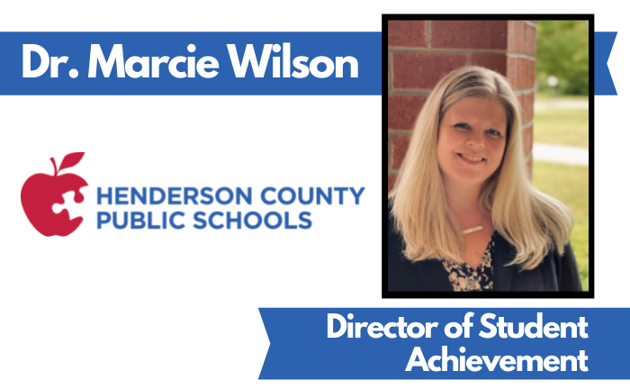 graphic of woman's photo and text "Dr. Marcie Wilson, Director of Student Achievement"