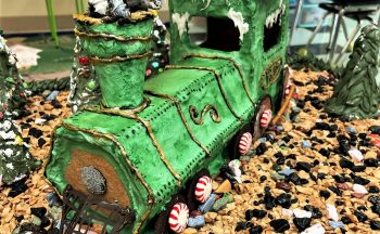train locomotive made out of gingerbread
