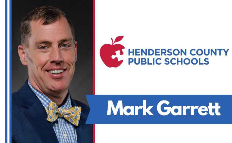 graphic with headshot of man with text "Mark Garrett" and HCPS logo