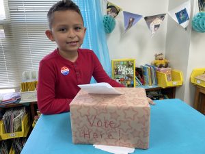 Etowah Student with ballot box