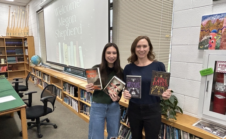 Megan Shepherd author with EHHS junior, Valerie who planned the visit