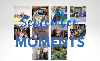 An image of text that says "September Moments." There are 10 photos in a collage that are from the top ten moments of the district.