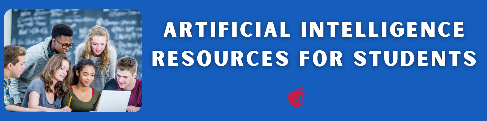 Header that says artificial intelligence resources for students