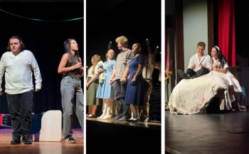 Three stage images with different students. The first image is at East Henderson, the second image is at West Henderson, and the third is at Hendersonville.